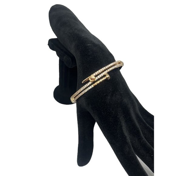 Women’s classic luxurious nail bangle bracelets Rose Gold Color - Picture 2 of 5